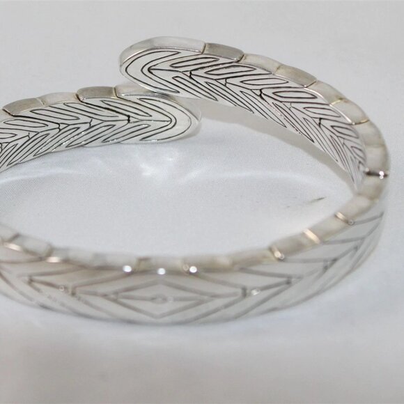 John Hardy Modern Chain Sterling Silver 925 Black Sapphire Bypass Cuff Bracelet - Picture 13 of 13